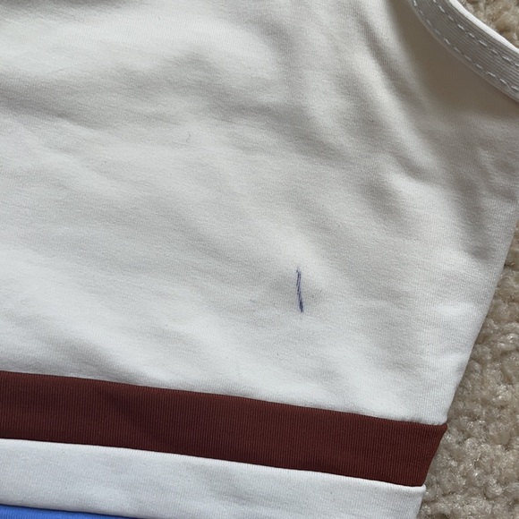 L*SPACE White Stripe Bikini Top - Picture 2 of 6